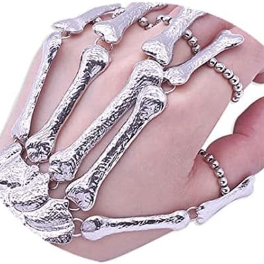 Exaggerate Metal Skeleton Bracelet Halloween Accessories Flexible to Wear for Yo